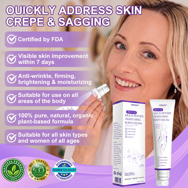 ca Canada Compliant : HISKIN® PDRN Multi-Peptide Massaging Body Roller Cream- Anti-aging, Hydrating, Skin Firming & Lifting, Skin Repair, Even Tone, Acne and Dark Spot Treatment, Wart and Mole Removal, and Psoriasis Relief.