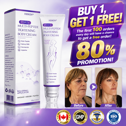 ca Canada Compliant : HISKIN® PDRN Multi-Peptide Massaging Body Roller Cream- Anti-aging, Hydrating, Skin Firming & Lifting, Skin Repair, Even Tone, Acne and Dark Spot Treatment, Wart and Mole Removal, and Psoriasis Relief.